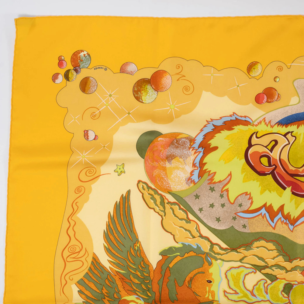 HERMES Yellow Silk Scarf - Picture 4 of 16